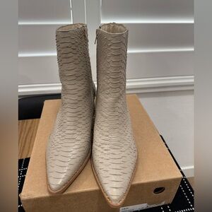 Caty Wide calf ankle boot Ivory snake- great condition worn maybe twice if that
